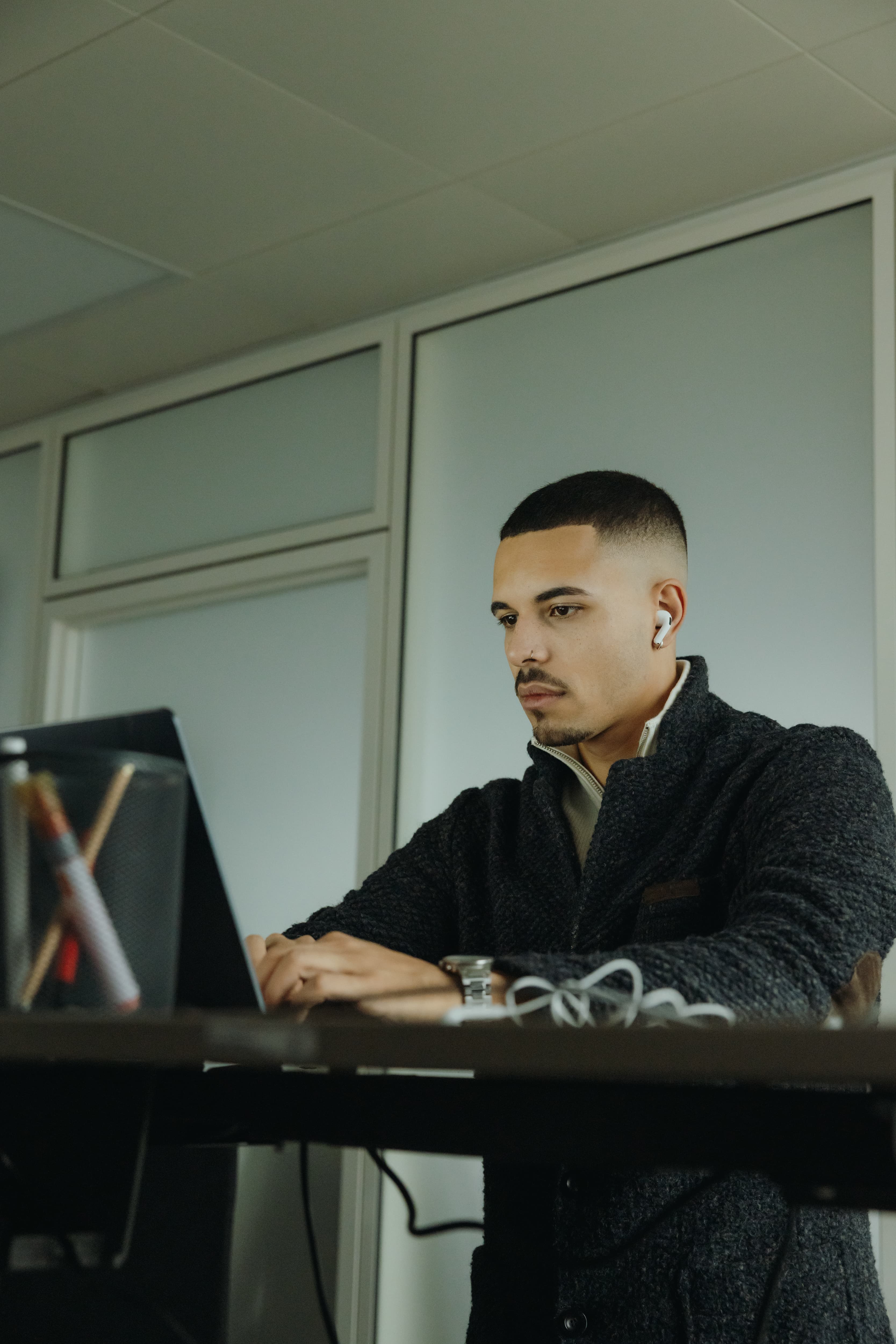 Luca Loblein bei der Arbeit